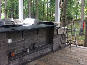 Finishing Outdoor Kitchen Installation, with Lighting