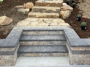 After Walkway Steps and Wall Installation